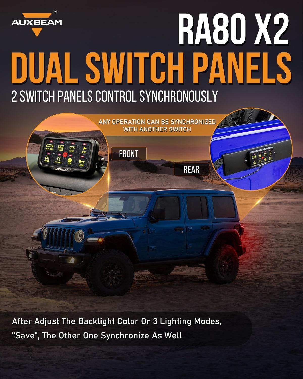 RGB Series 6/8/12 Gang LED Switch Panel,Off Road Light Controller