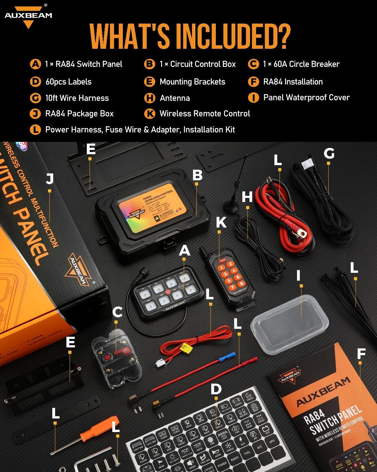 RC-800 RGB Switch Panel with Remote Controller, Toggle/ Momentary/ Pulsed Mode Supported(One-Sided Outlet)