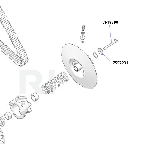 RZR Pro R TITANIUM Secondary Bolt & Washer 7519790 / 7557231: HEX FLANGE M10X1.5X90 - RPM SXS