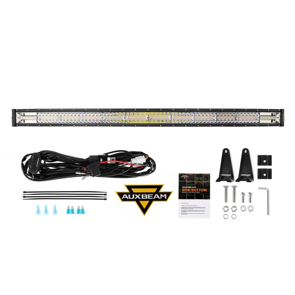 50 Inch 6 Modes White&Amber Curved  Off Road Led Light Bar