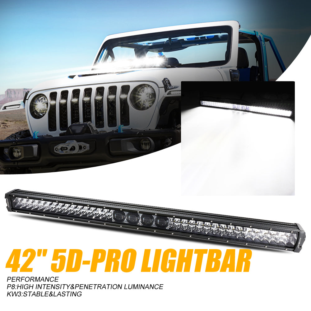 NEW 42 Inch 5D-PRO Series 44000LM Spot Beam Off Road Led Light Bar