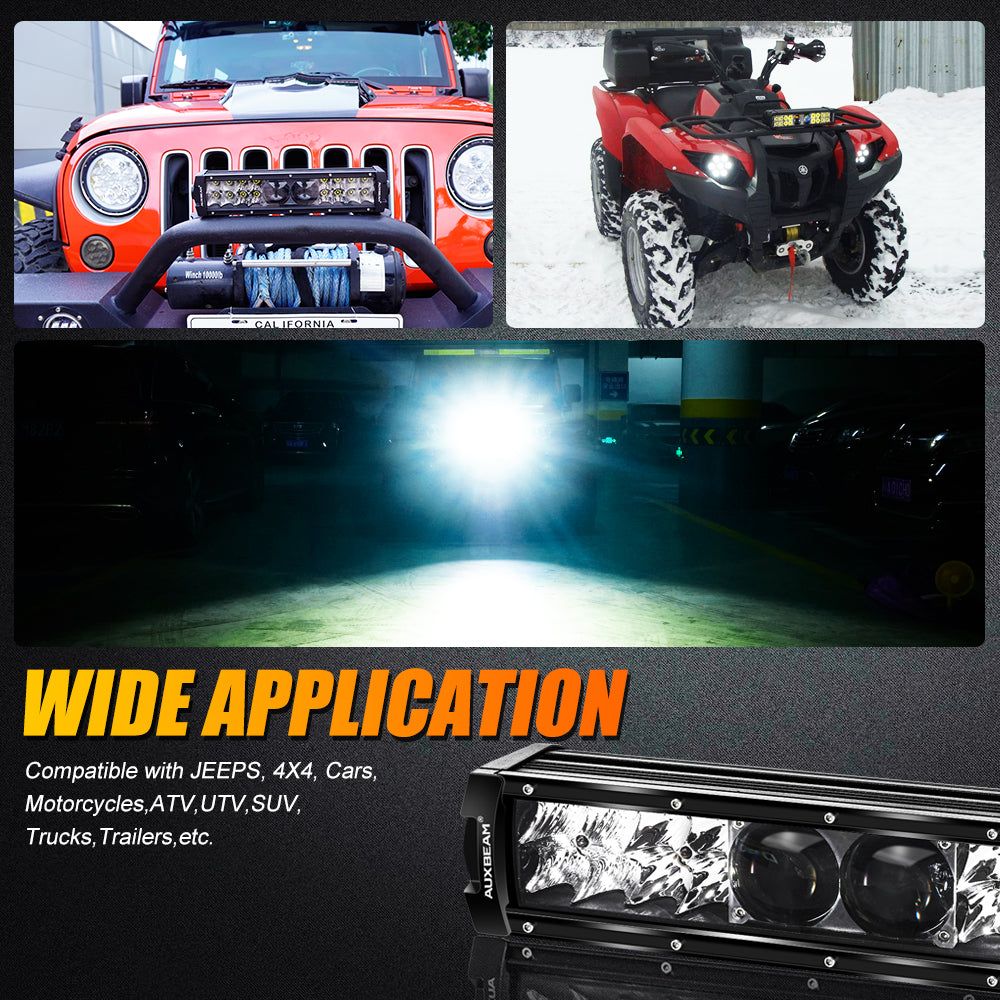 NEW 12 Inch 5D-PRO Series 12000LM Spot Beam Off Road Led Light Bar