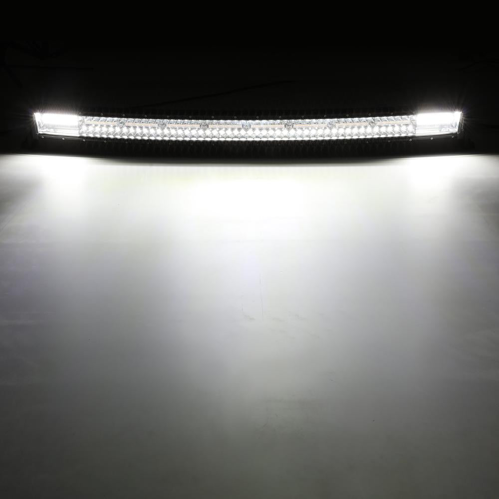 42 Inch 6 Modes White&Amber Curved  Off Road Led Light Bar