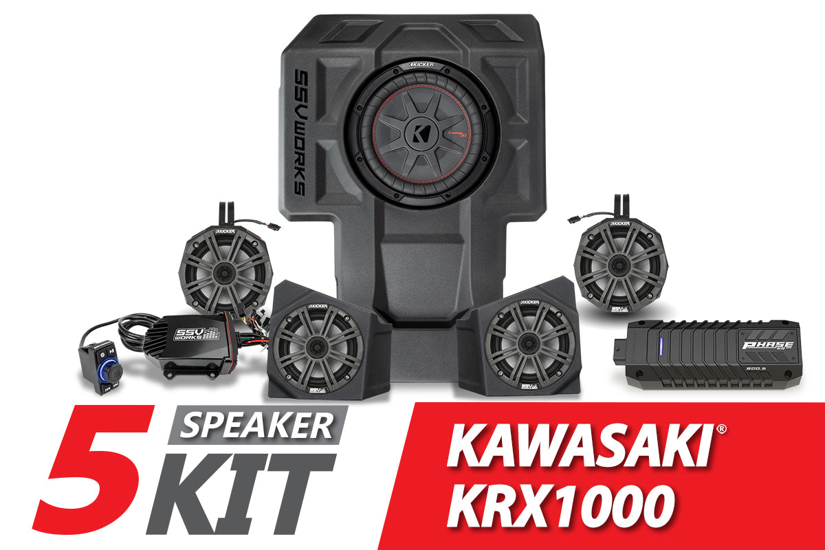 2020-2023 Kawasaki KRX1000 2-Seater 5-Speaker Kicker Audio-Kit