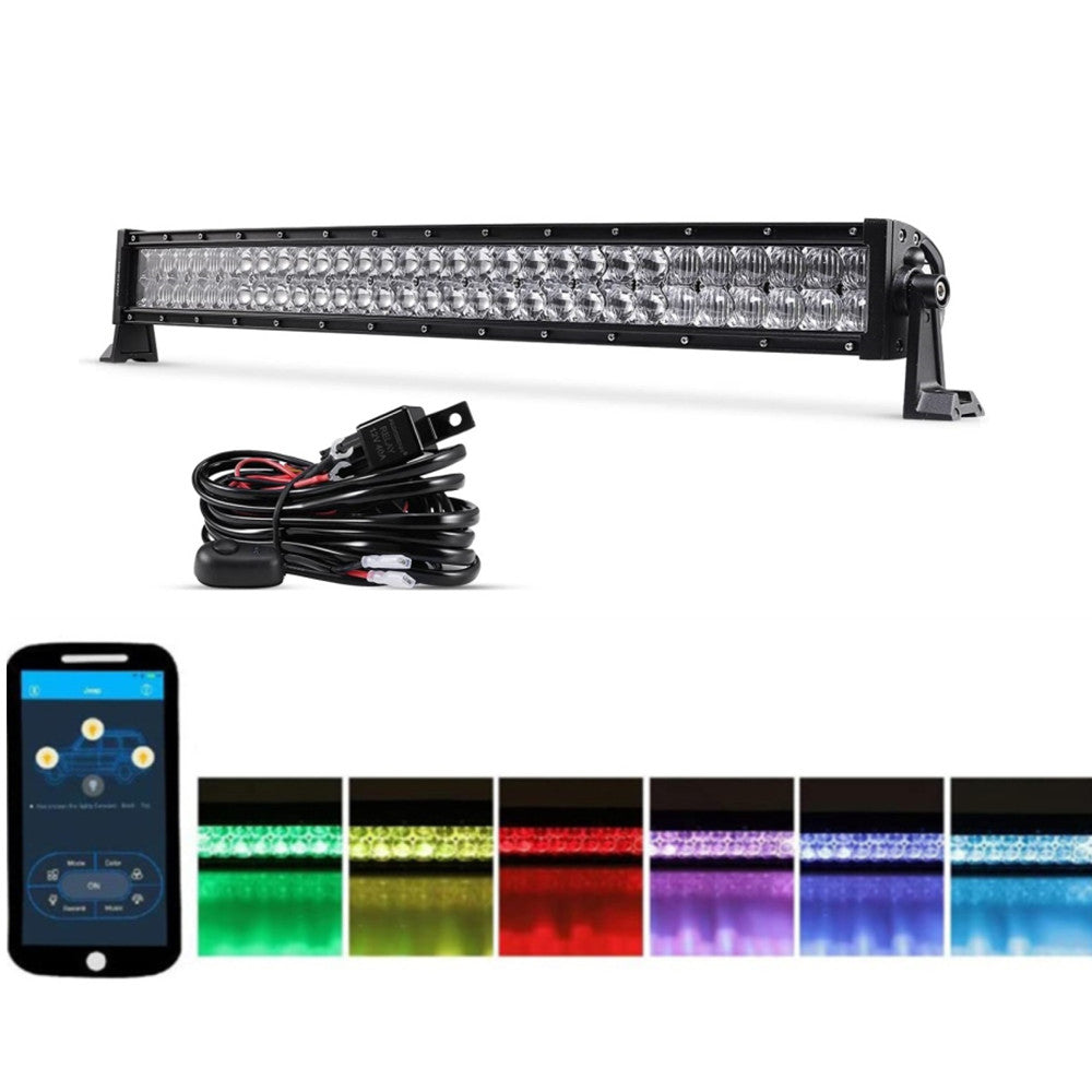 32 inch V-Series Curved  RGB Color Changing Off Road Led Light Bar