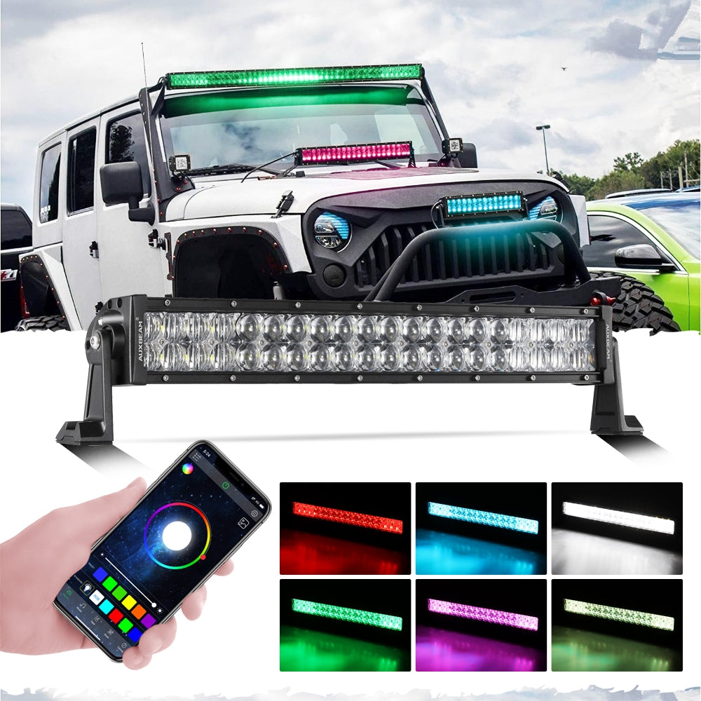 New 22/32/42/52 Inch V-PRO Series RGBW Color Changing Off Road Led Light Bar