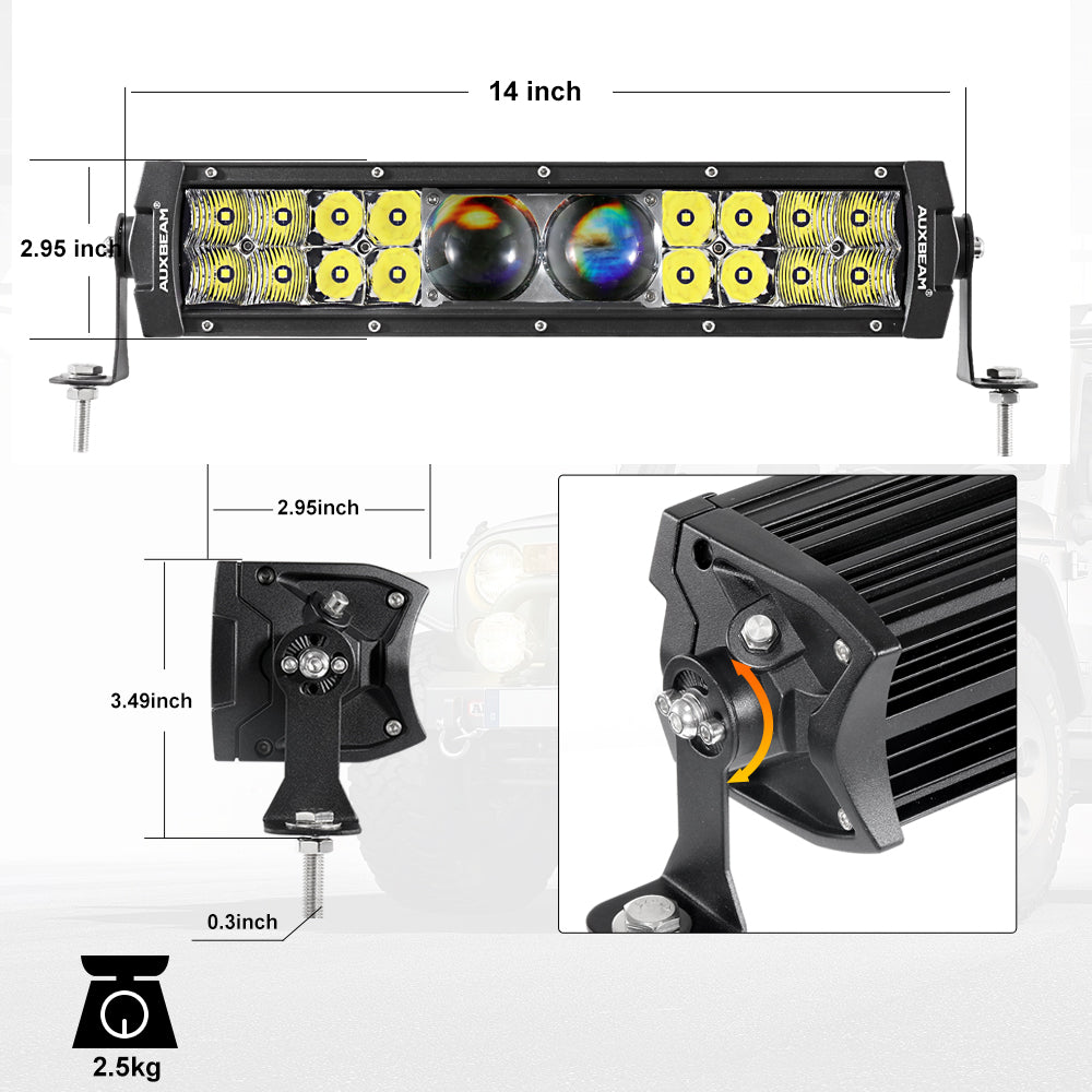 NEW 12 Inch 5D-PRO Series 12000LM Spot Beam Off Road Led Light Bar