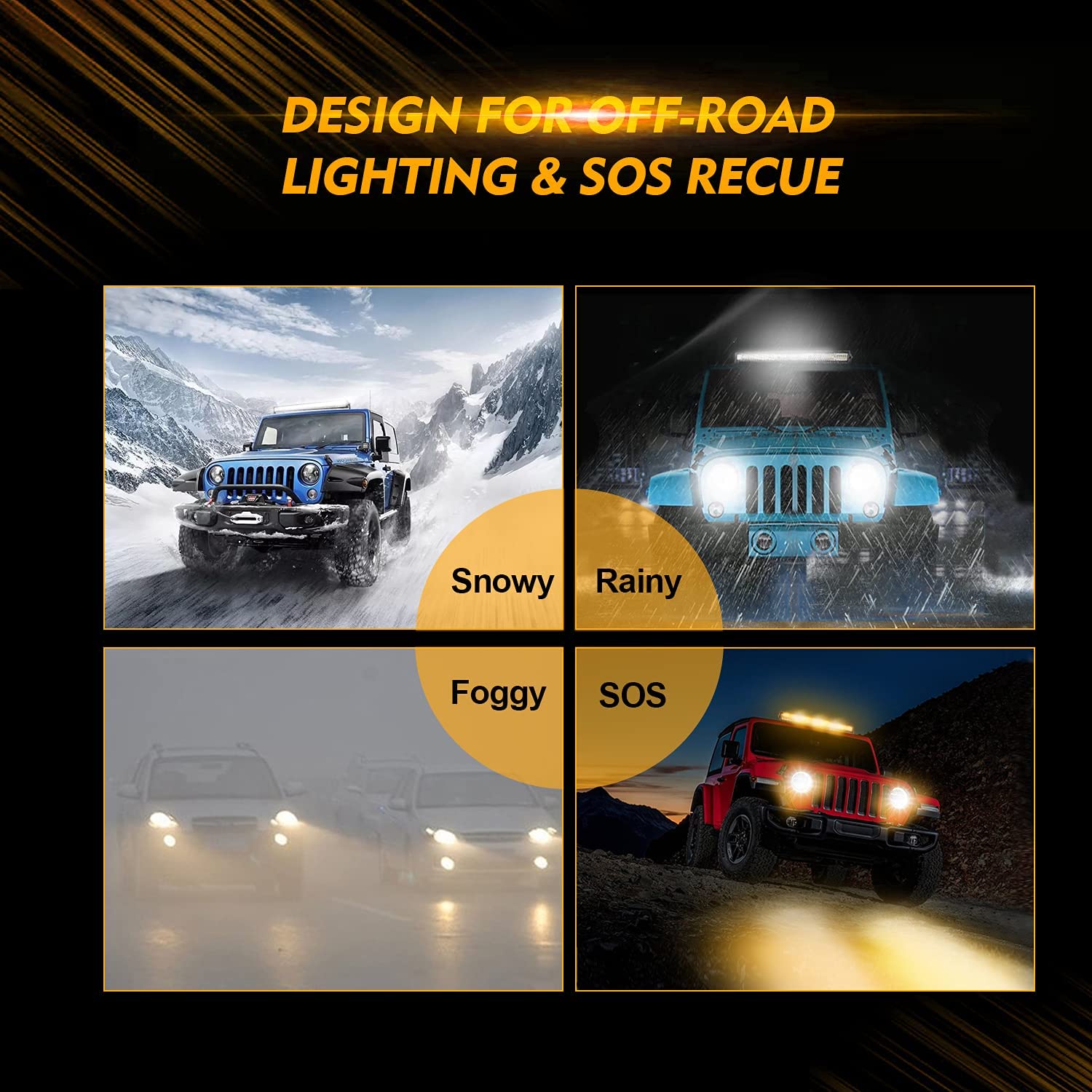 42 Inch 6 Modes White&Amber Curved  Off Road Led Light Bar