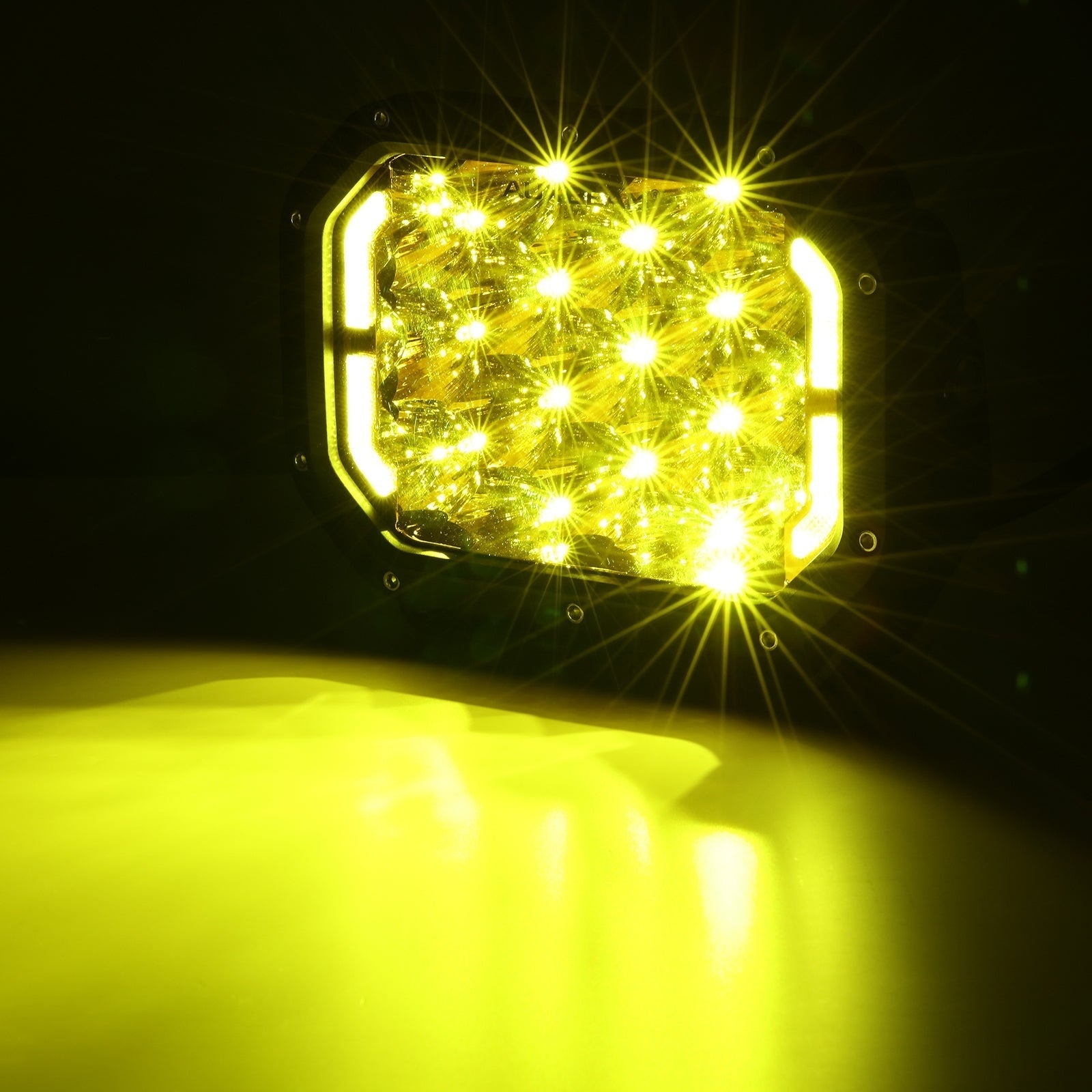 7x5 Inch Rectangle LED Pods Amber Spot Driving Lights with DRL FOR ATV UTV SIDE BY SIDE 4X4