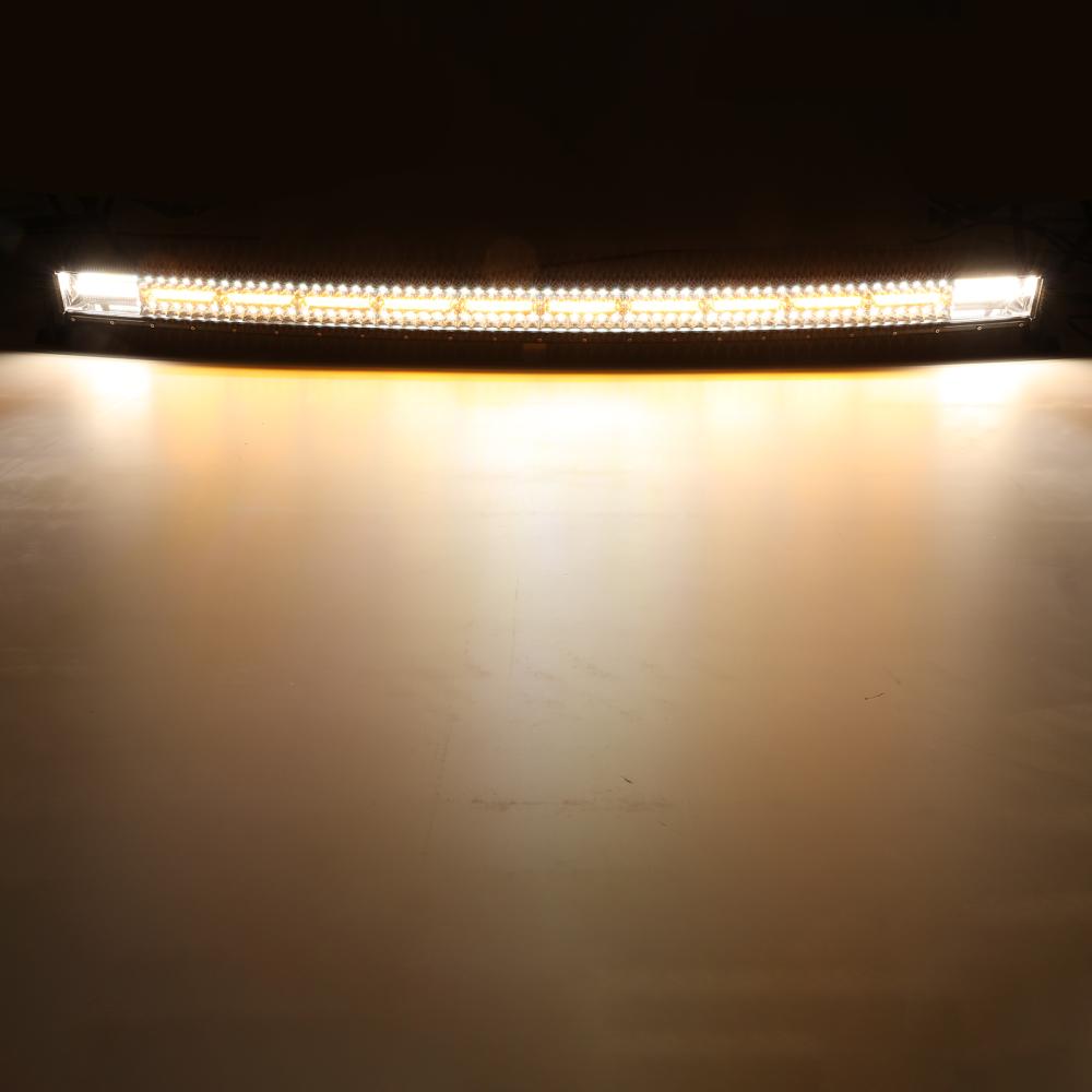 50 Inch 6 Modes White&Amber Curved  Off Road Led Light Bar