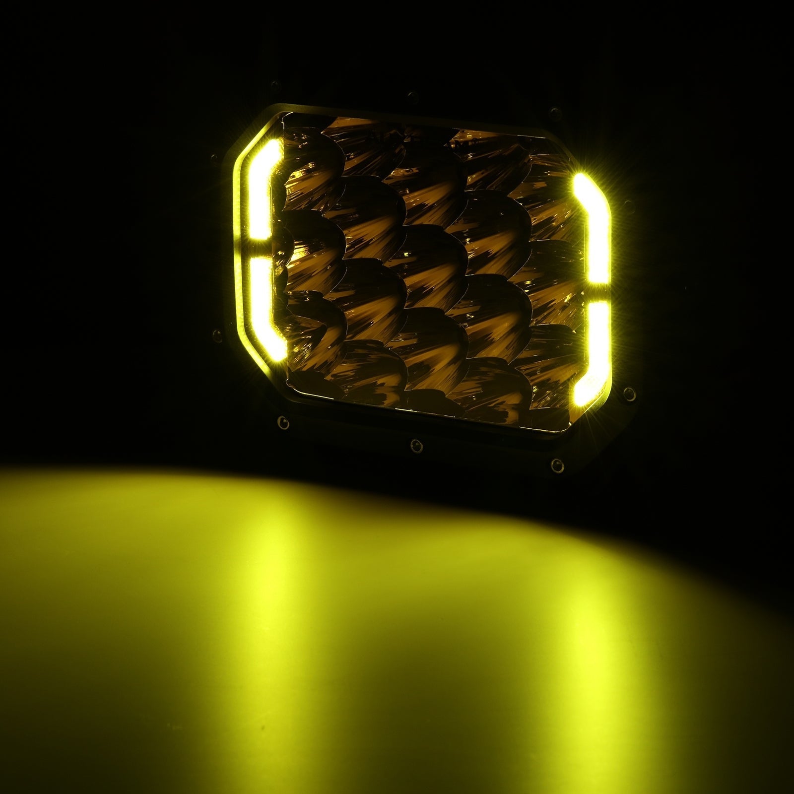 7x5 Inch Rectangle LED Pods Amber Spot Driving Lights with DRL FOR ATV UTV SIDE BY SIDE 4X4