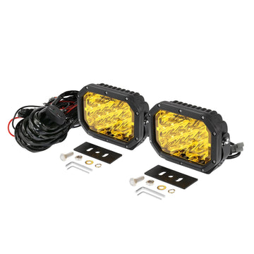 Auxbeam® 7x5 Inch Rectangle LED Pods Amber Spot LED Driving Lights