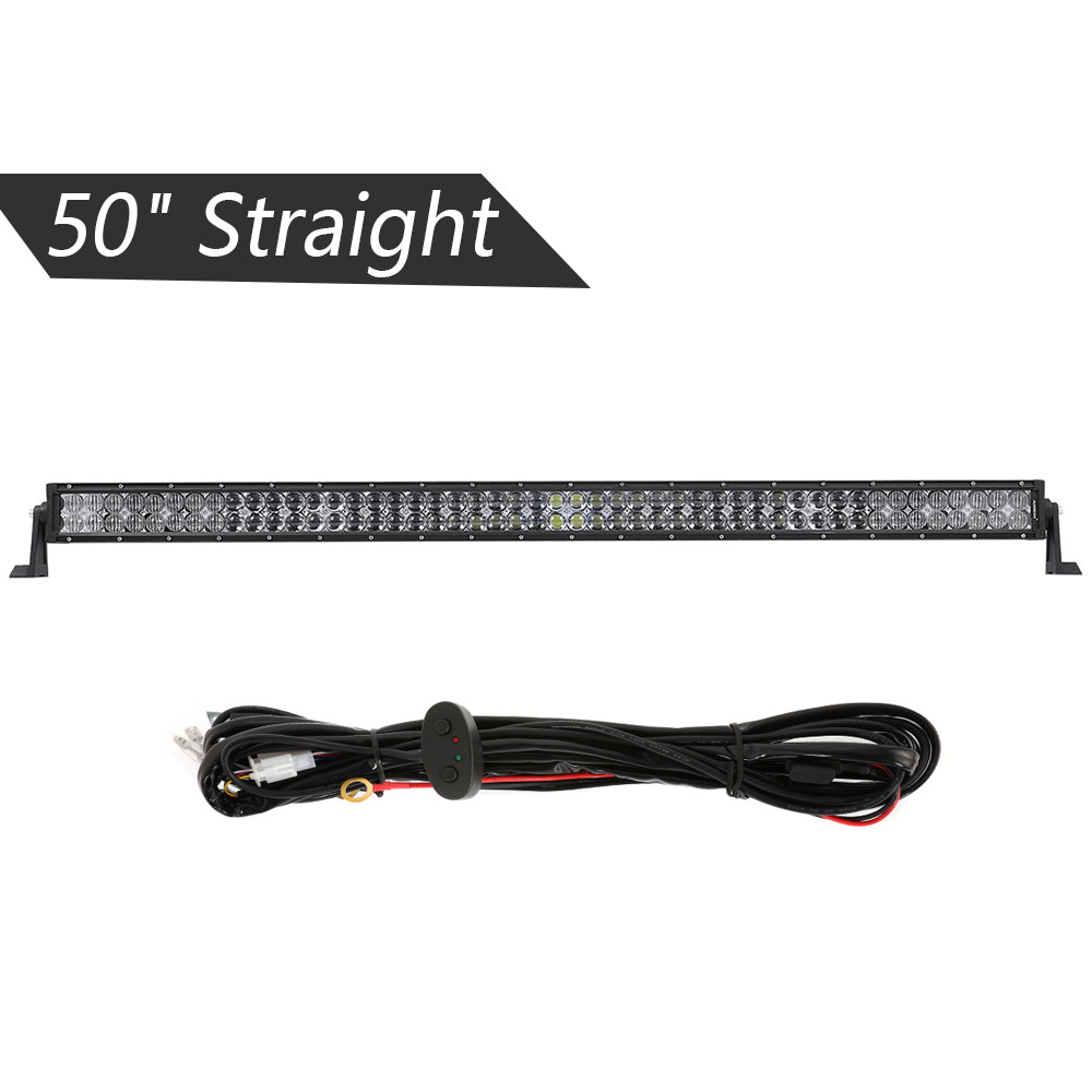 50 inch 5D Series Straight/Curved Combo Beam Double Row LED Light Bar for SUV ATV UTV Trucks Pickup Boat