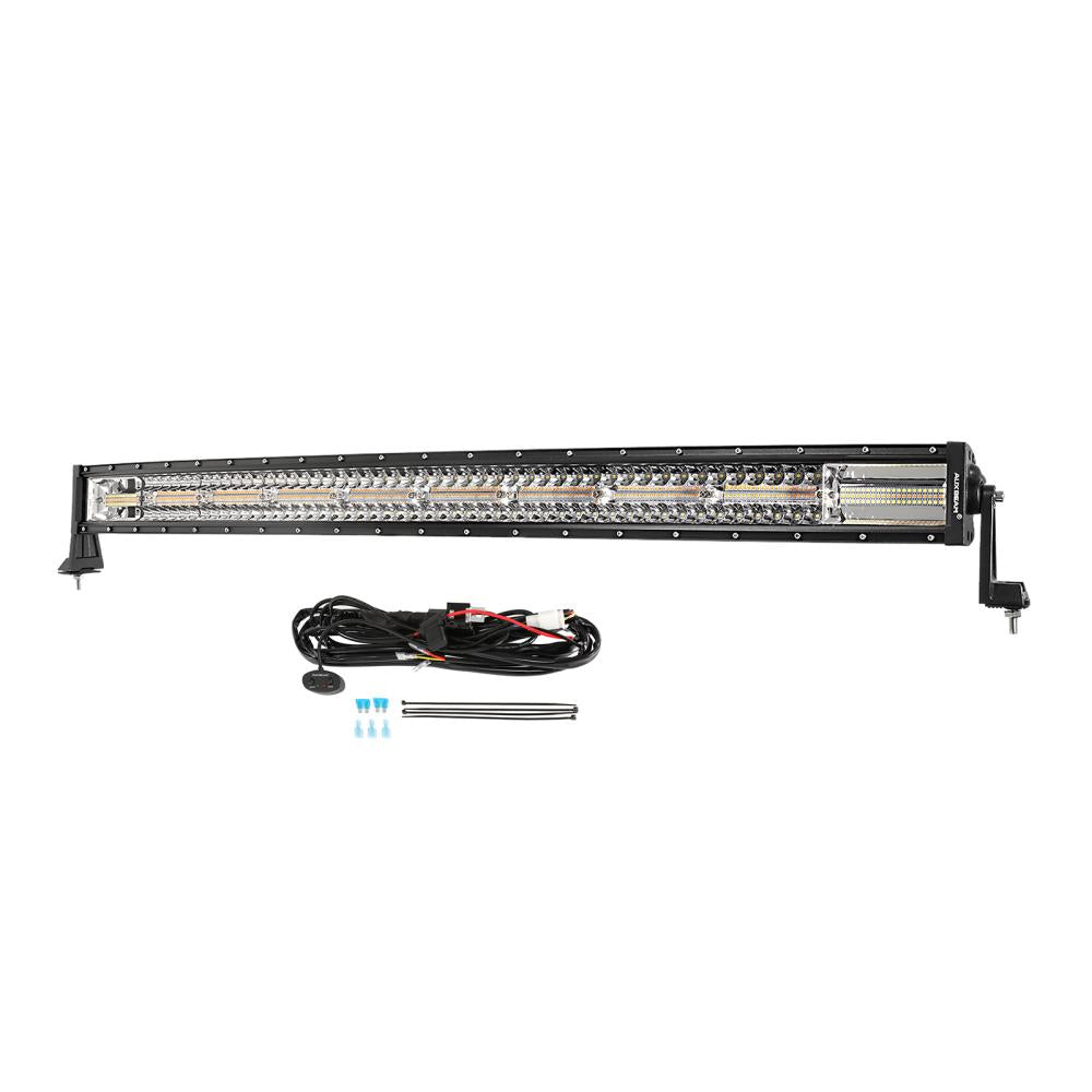 42 Inch 6 Modes White&Amber Curved  Off Road Led Light Bar