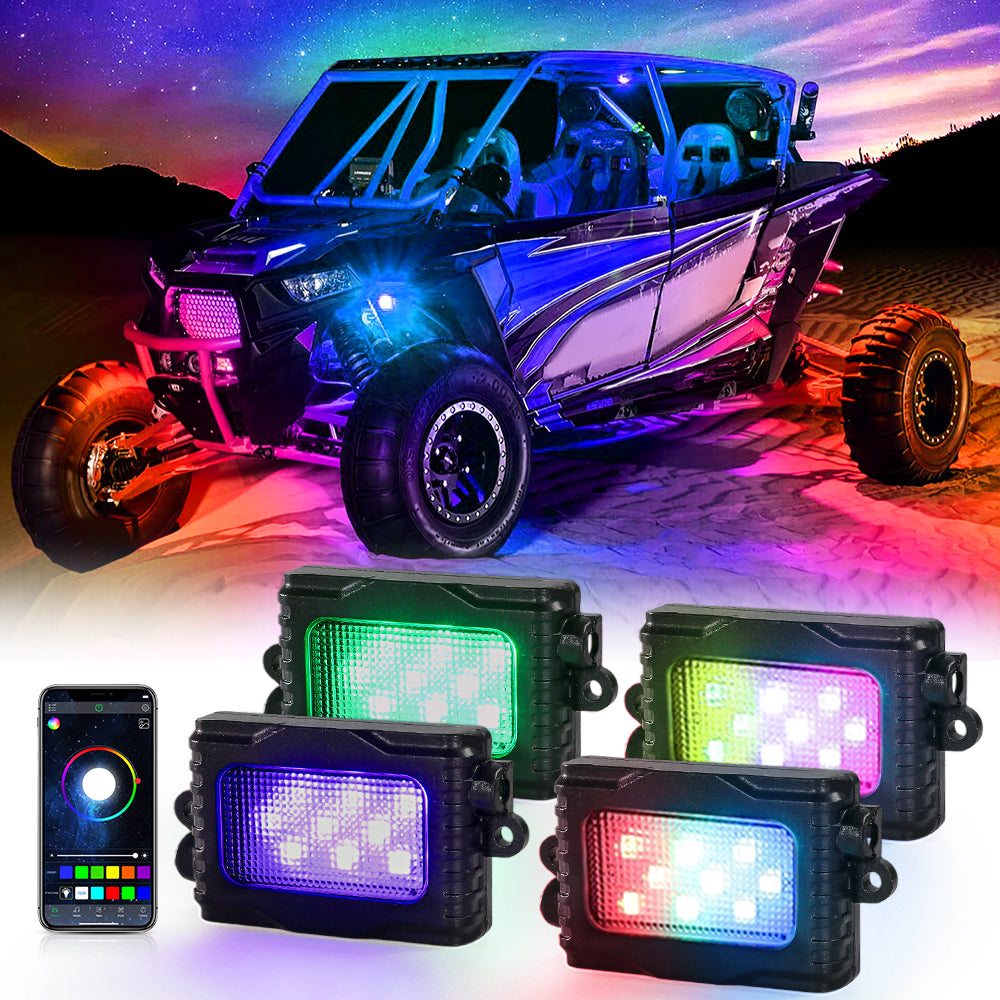 Rock lights for trucks utv atv cars RGB Led Rock lights kit