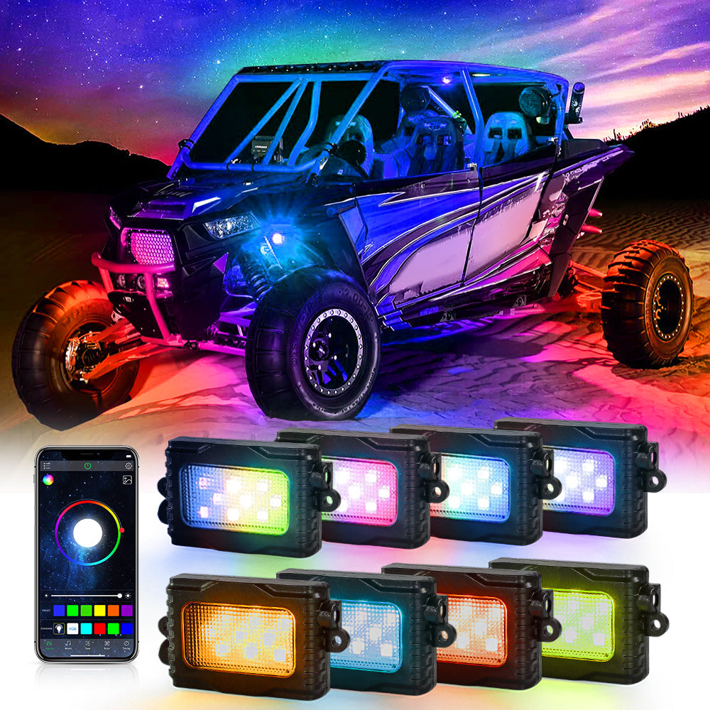 Rock lights for trucks utv atv cars RGB Led Rock lights kit