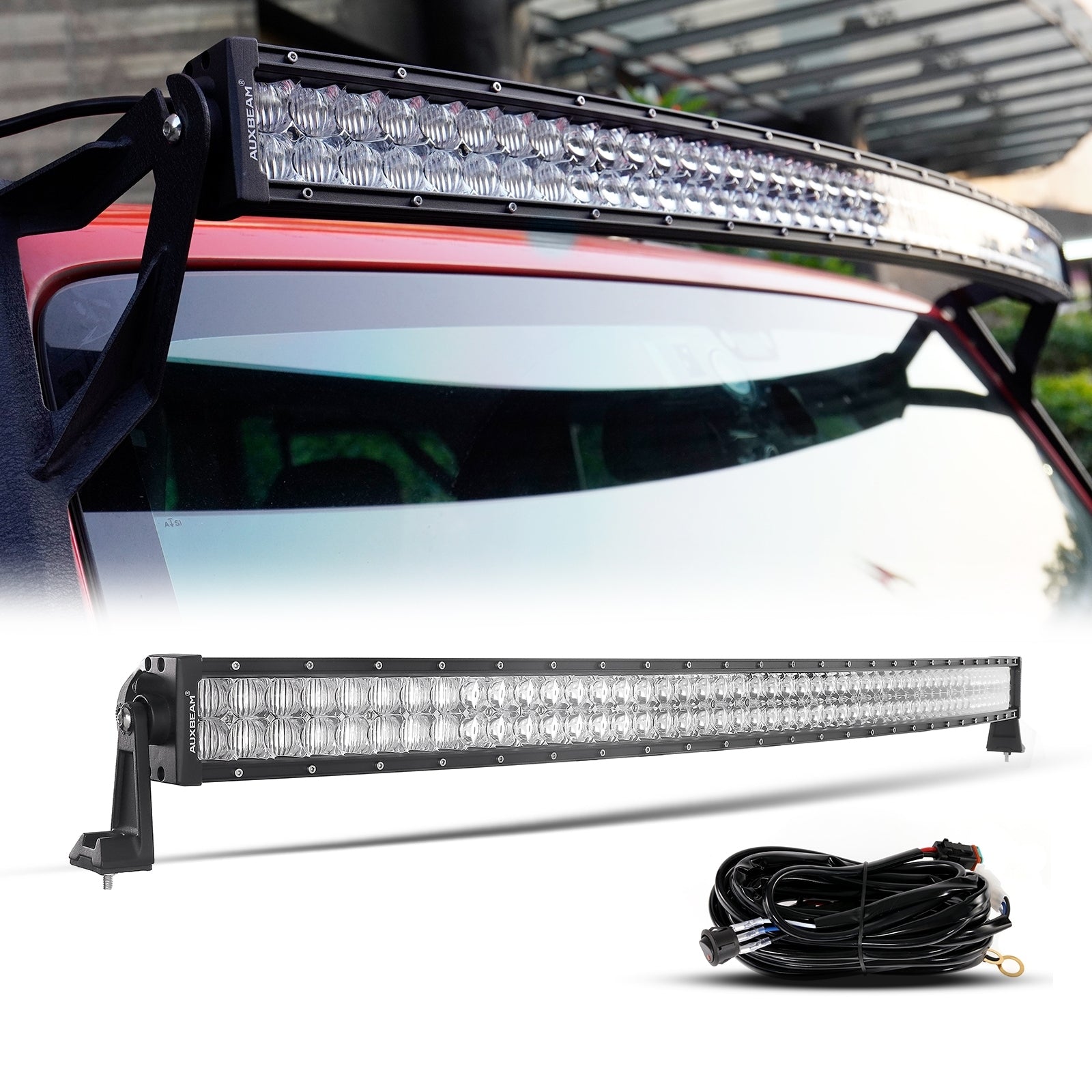 50 inch 5D Series Straight/Curved Combo Beam Double Row LED Light Bar for SUV ATV UTV Trucks Pickup Boat