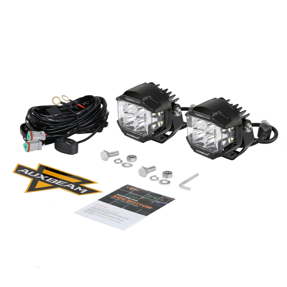 Auxbeam®4 Inch 92W Combo Beam Side Shooter LED Pod Lights with