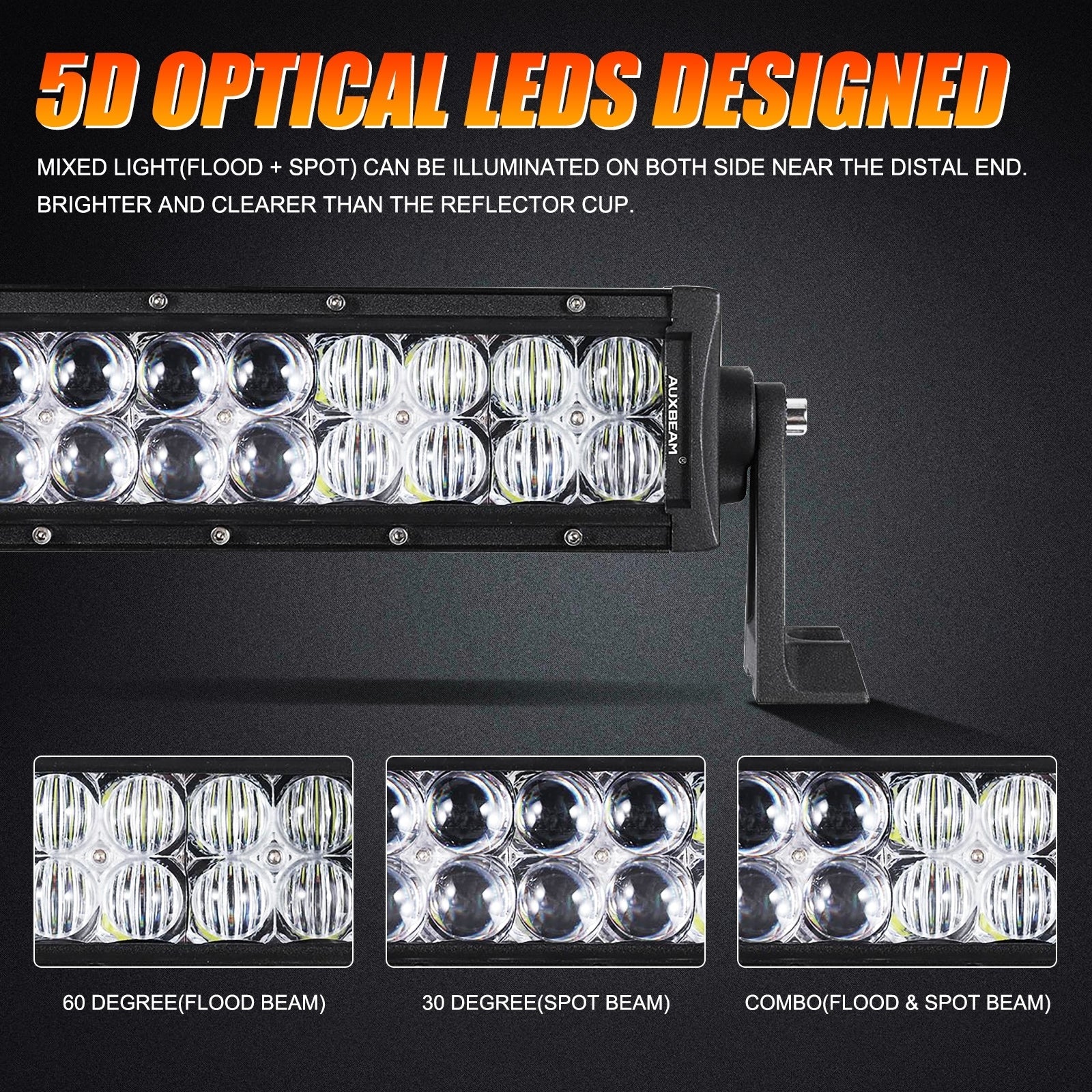 50 inch 5D Series Straight/Curved Combo Beam Double Row LED Light Bar for SUV ATV UTV Trucks Pickup Boat