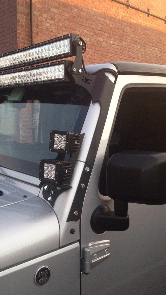 2007 - 2018 Jeep Wrangler JK LED Pod Pillar Mounts